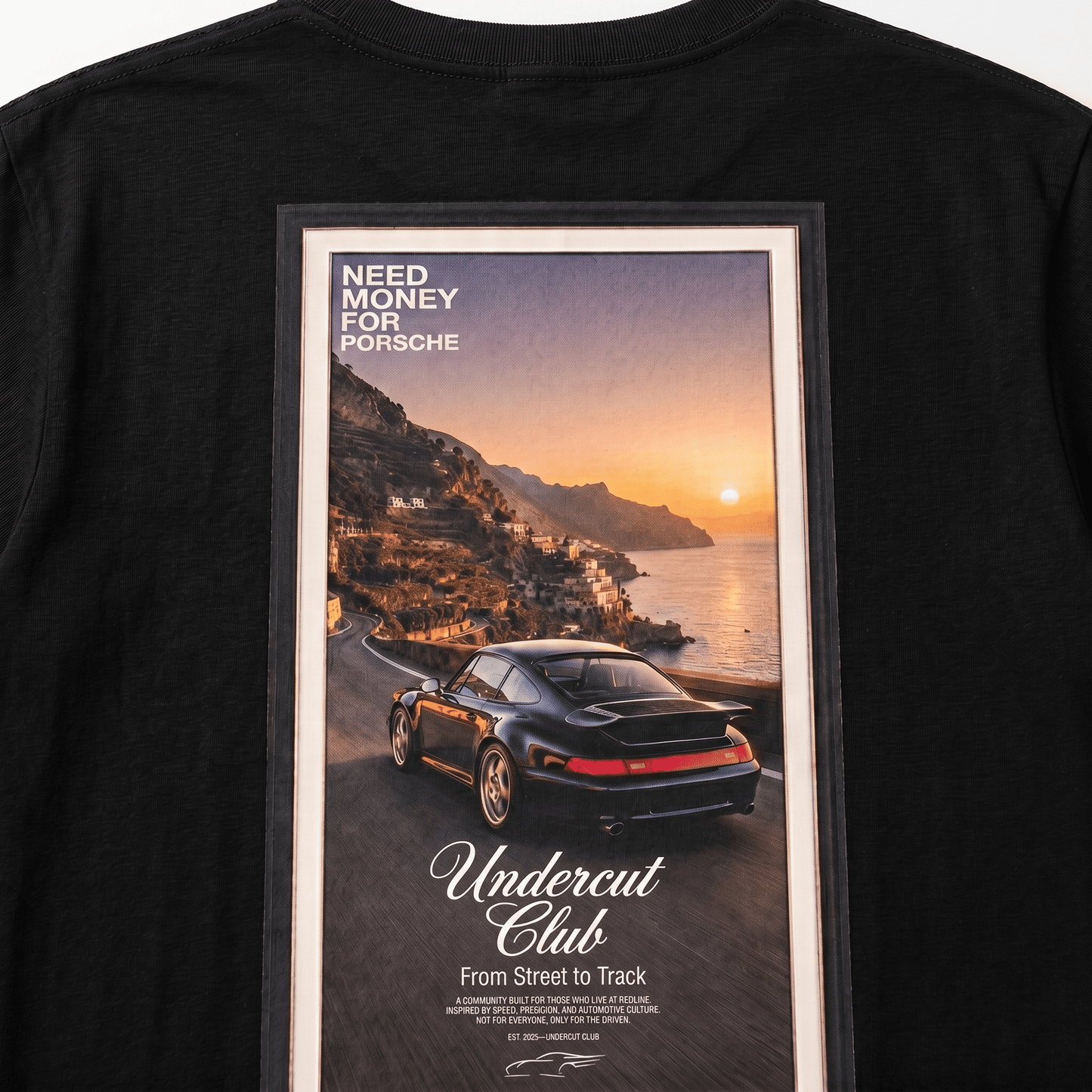 Camiseta Porsche 911 "Atardecer en Amalfi" — The Long Way Vol. 02