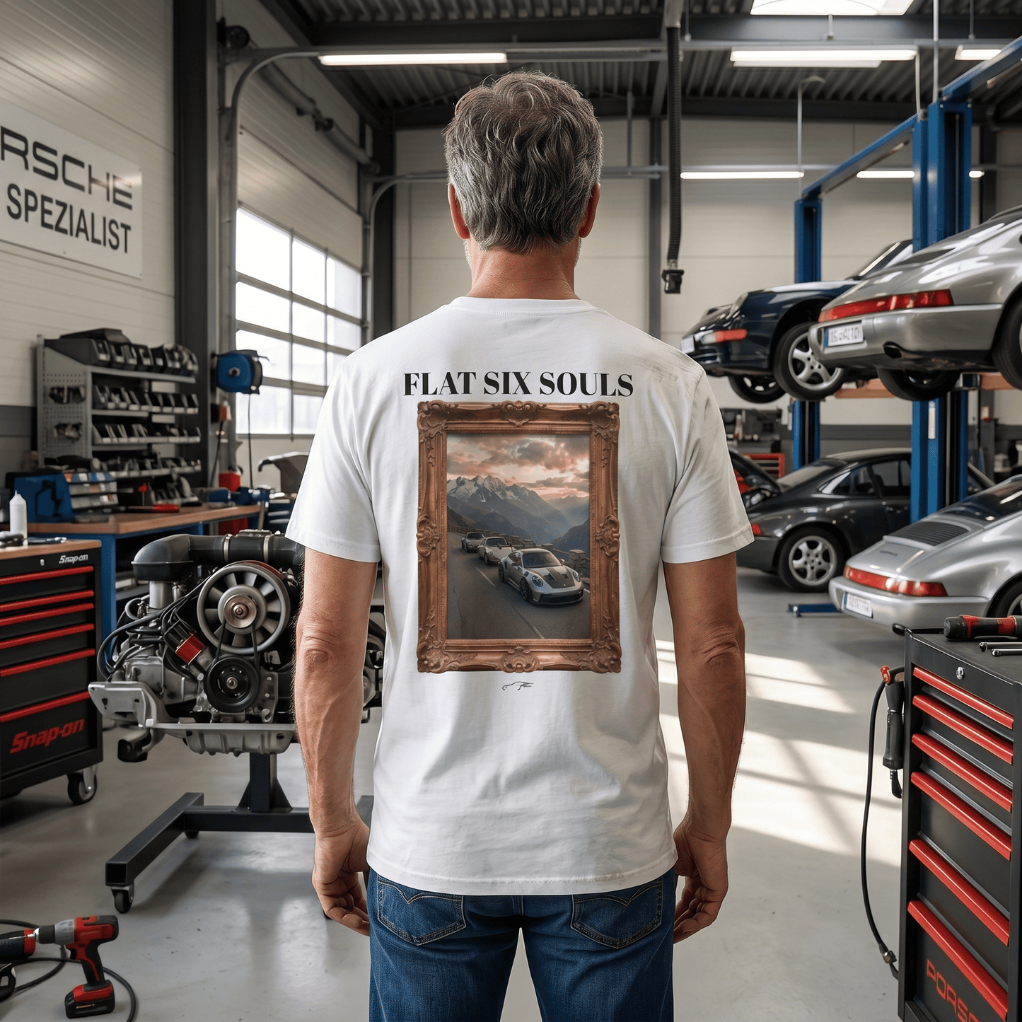 Camiseta Porsche 911 "Flat Six Souls" — Alpine Edition | Vol. 01