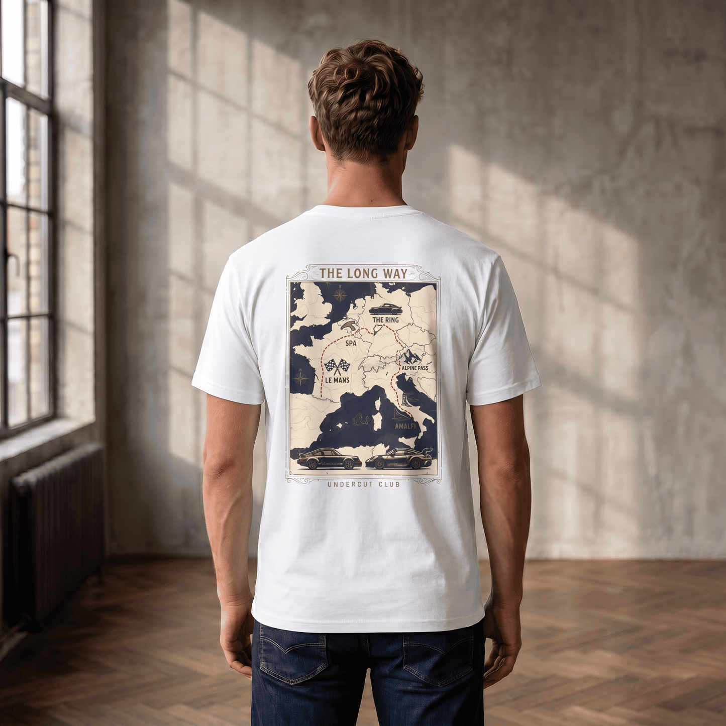 Camiseta Porsche 911 "The Long Way" Atlas — Edición Grand Tour - Vol. 08